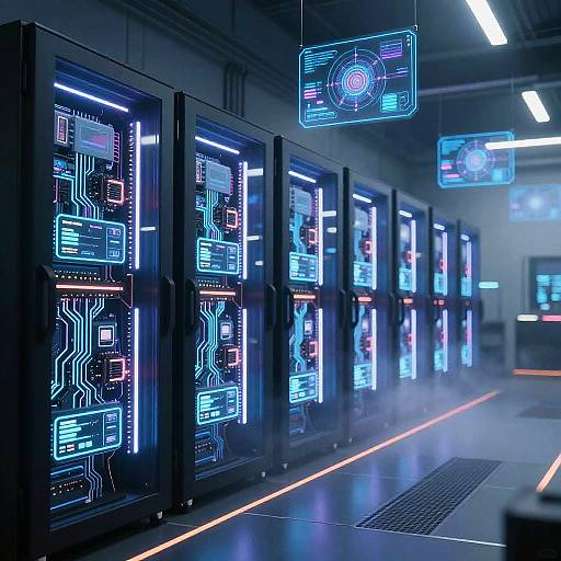 Futuristic Cybernetic Server Room