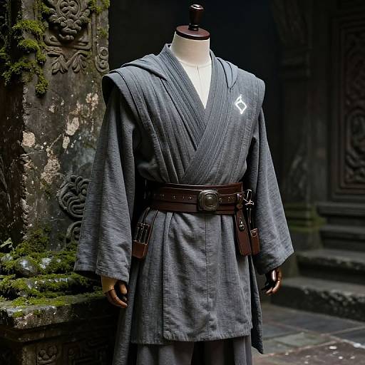 Grey Jedi Tunic in Ancient Temple