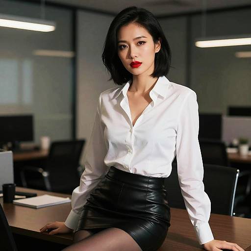 Confident Woman in Office Setting