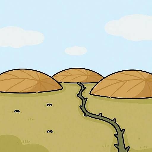 Minimalist Autumn Meadow Landscape