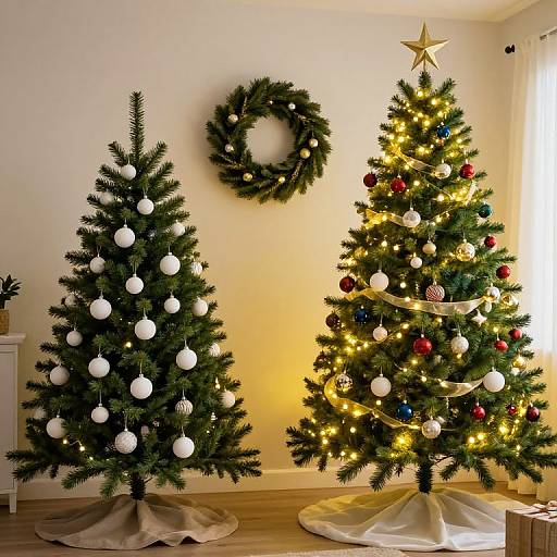 Contrasting Christmas Tree Decorations