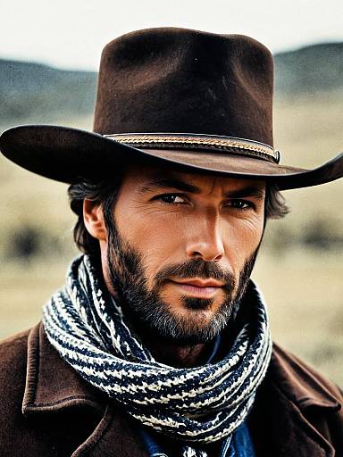 Realistic Clint Eastwood Cowboy Portrait