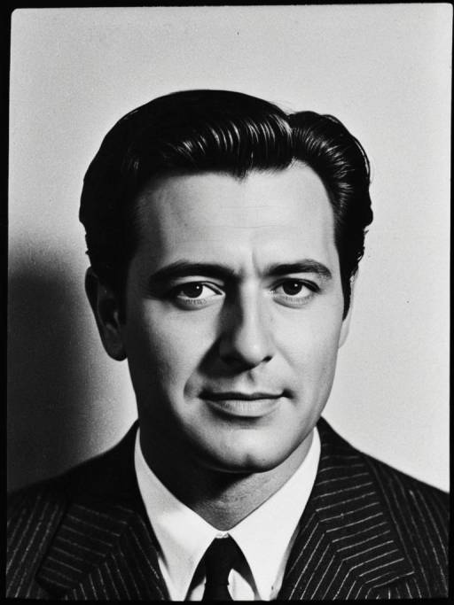 Black and White Portrait of Confident Man in Suit