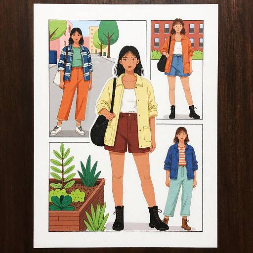 Urban Garden Street Fashion Illustration