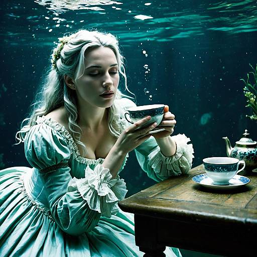 Underwater 18th Century Tea Drinking