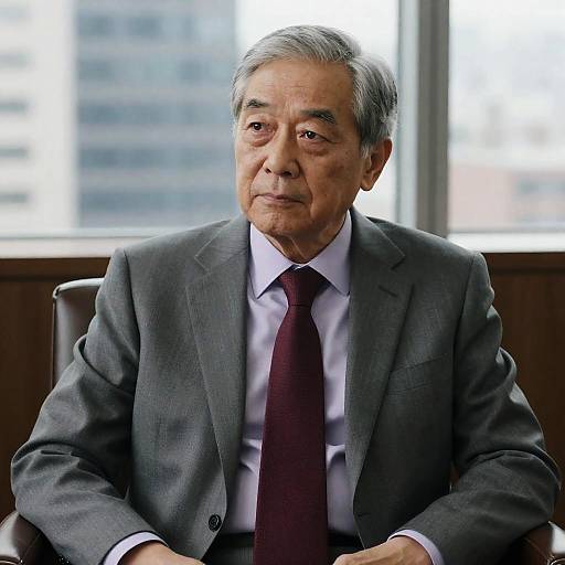 Contemplative Elder in Urban Setting