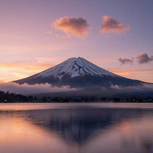 Mount Fuji at Sunset with Reflection