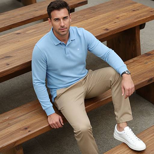 Stylish Man in Casual Polo Outfit