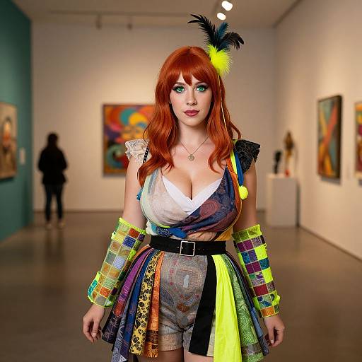 Fiery Redhead in Avant-Garde Costume