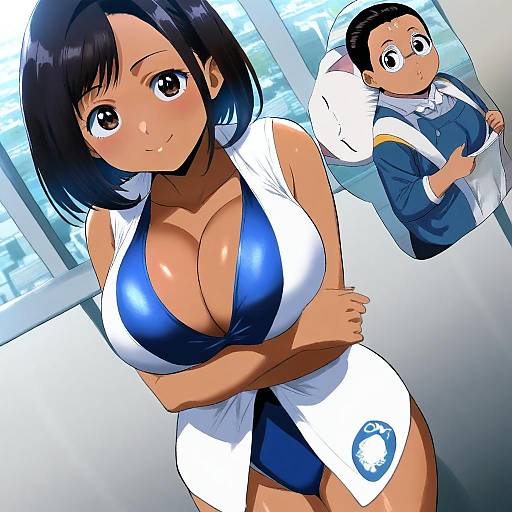 Illustration of Arung samudra (cessa), ombok diving and delivery services in the style of Fuyumi kazuki