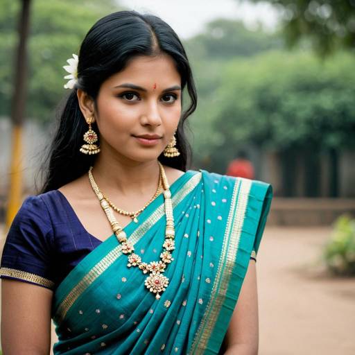 Elegant Outdoor Portrait in Lightweight Saree