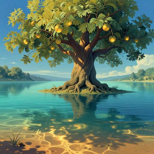 Surreal Underwater Dreamscape Tree