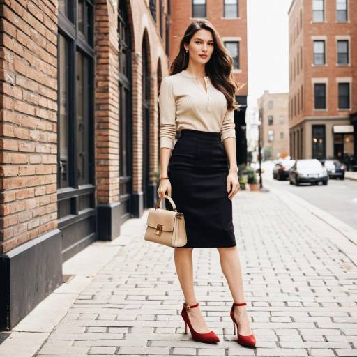 Fashionable Woman on City Sidewalk