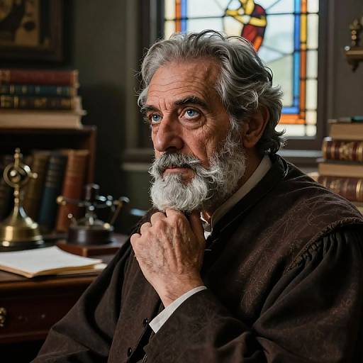 Photorealistic Hispanic Professor Portrait