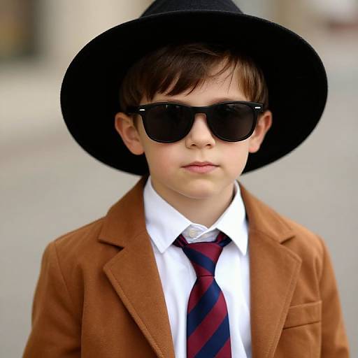 Stylish Boy in Sunglasses and Hat