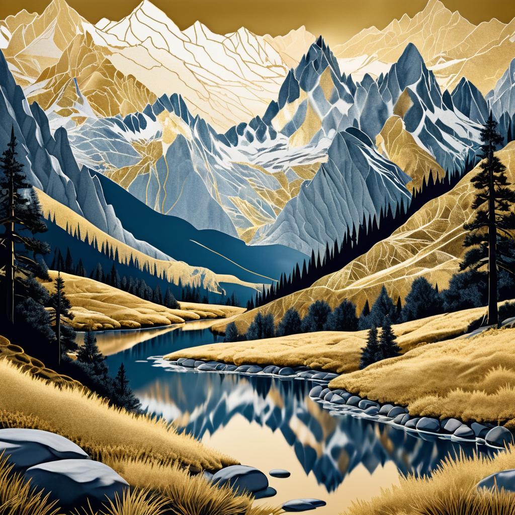 Enchanting Mountain Range Illustration