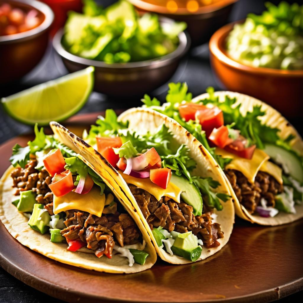 Vibrant HDR Macro Photography of Tacos