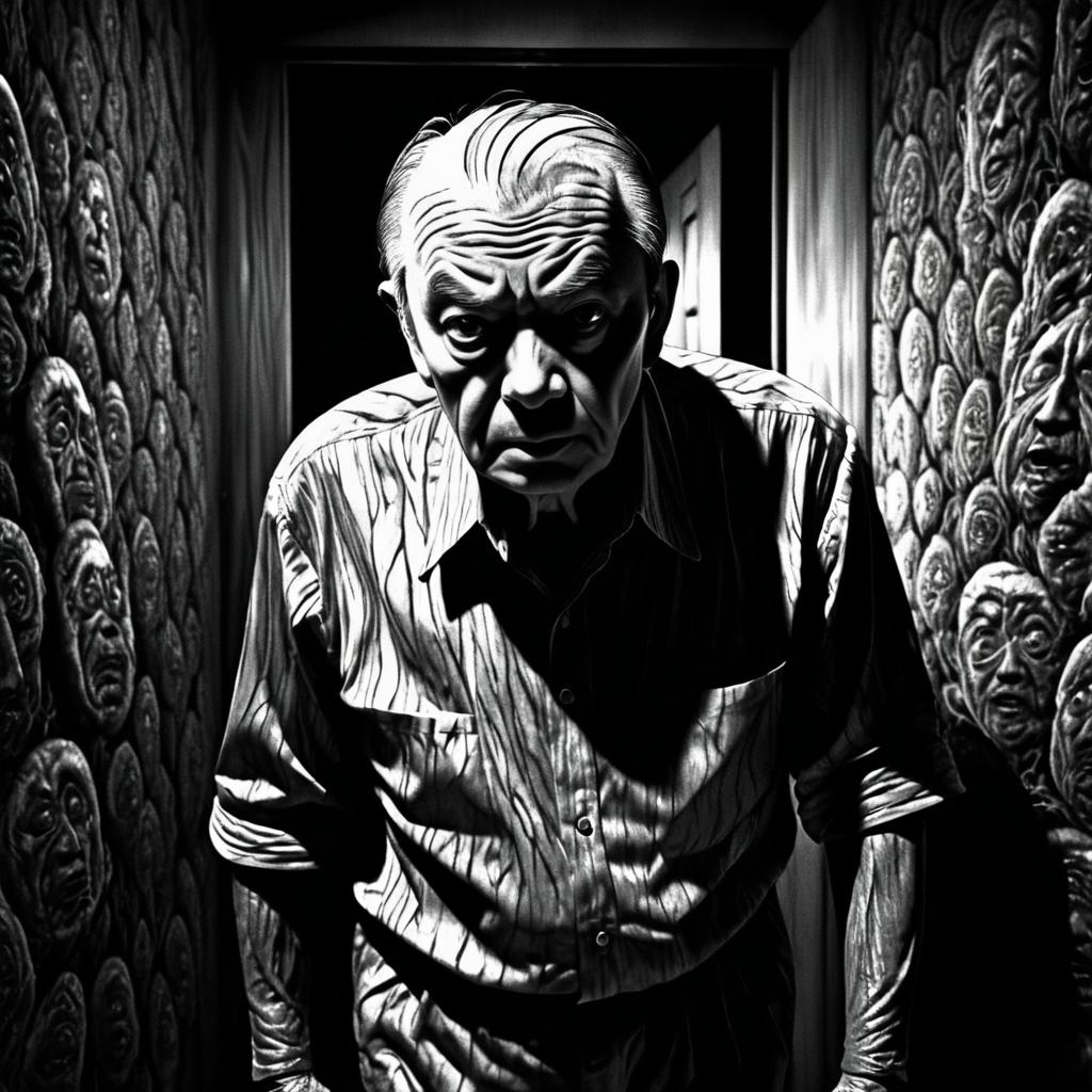 Elderly Man in a Shadowy Room