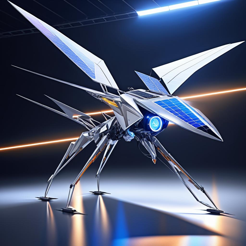 Futuristic Robotic Pterodactyl with Tech Features