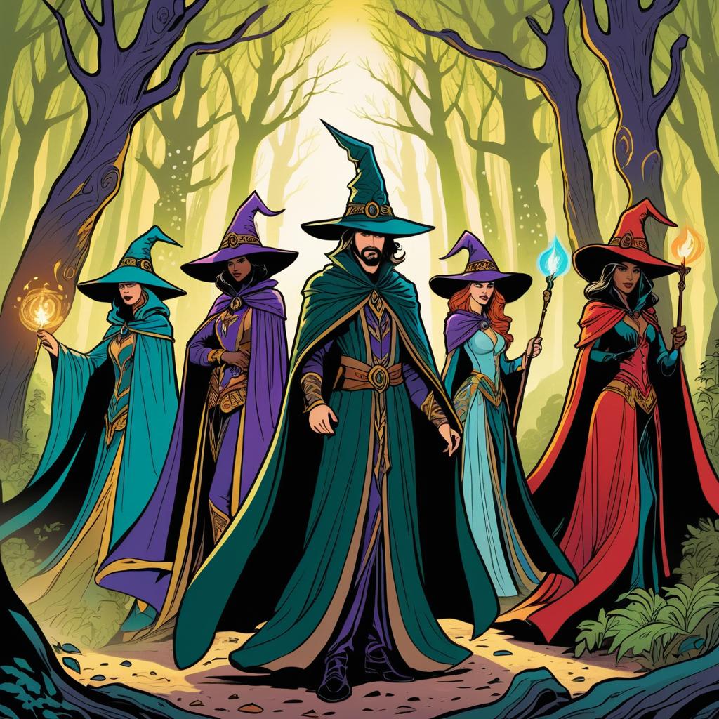 Mysterious Sorcerers in Enchanted Forest