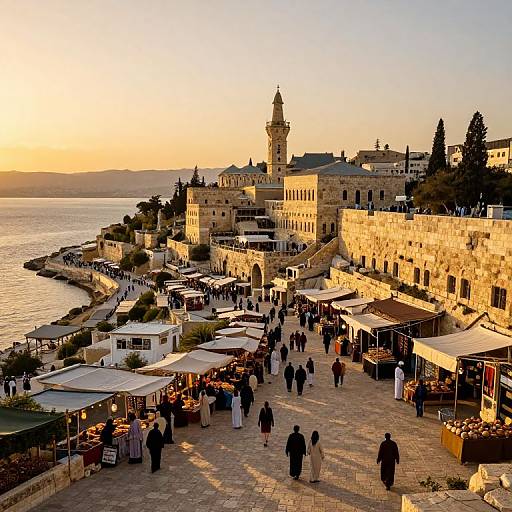 Capernaum Ancient City Market at Sunset
