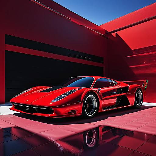 Red Ferrari F40 Sports Car