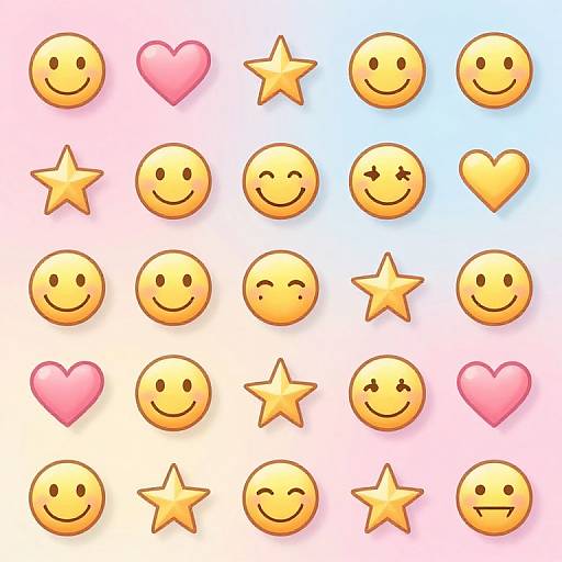 Cute Hand-Drawn Emoji Pattern