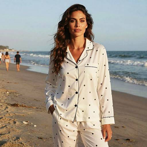 Confident Woman on Sandy Beach