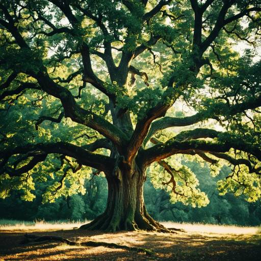 Majestic Oak in a Serene Forest Clearing