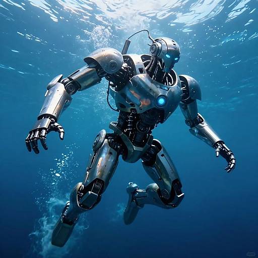 Surreal Metallic Automaton Ocean Abyss