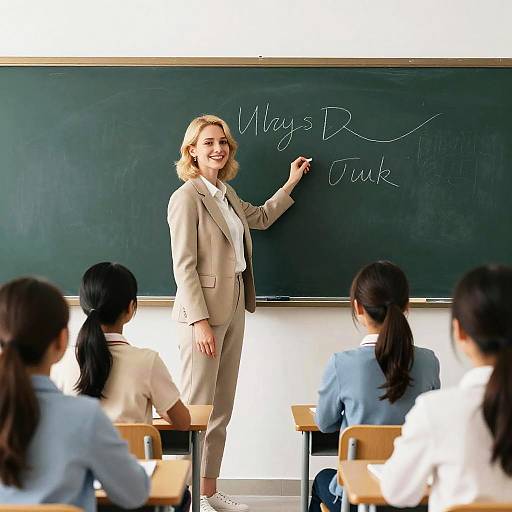 Warm Teacher in Modern Classroom