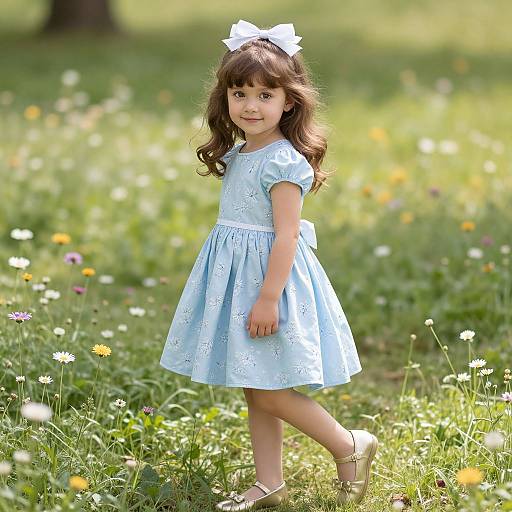 Serene Girl in Floral Meadow