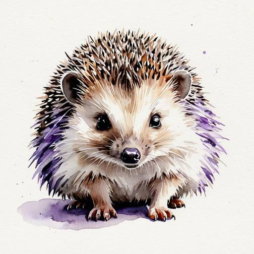 Watercolor Hedgehog Illustration