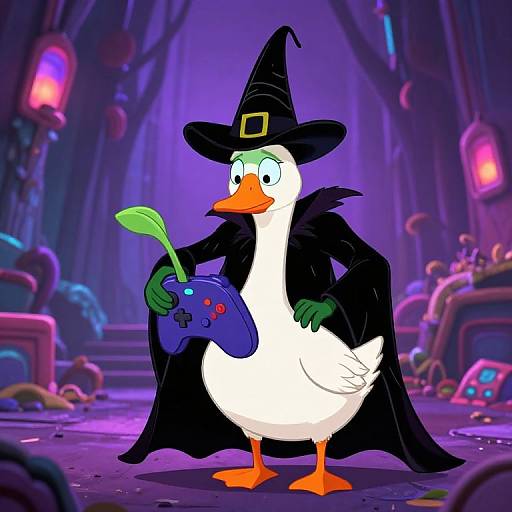 Wicked Witch Goose Neon Cartoon