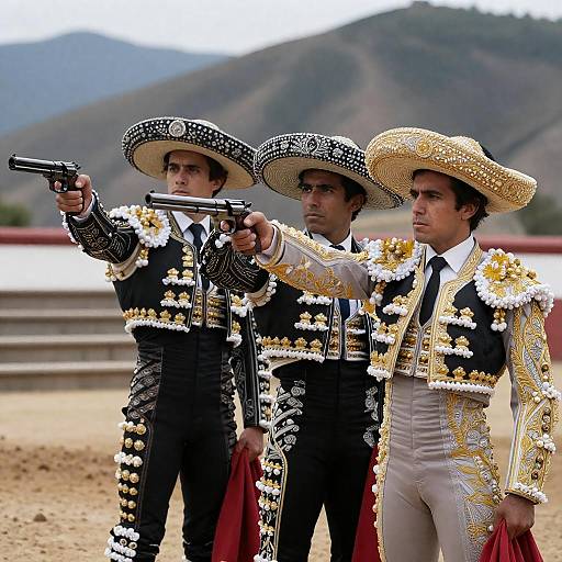 Dramatic Matadors in Ornate Attire