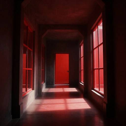 Red Futuristic Corridor Interior