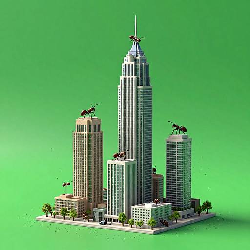 Surreal 3D Carpenter Ant Skyscrapers