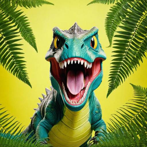 Dinosaur Creature in Tropical Scene
