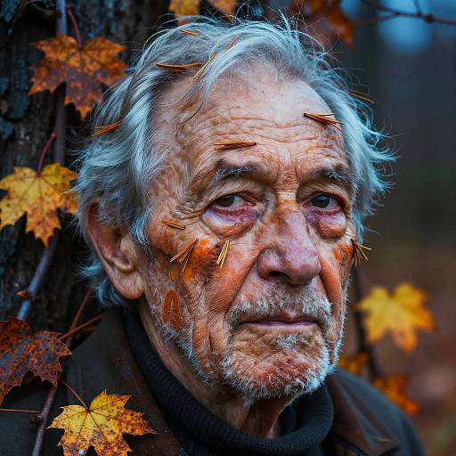 Surreal Autumn Elderly Portrait