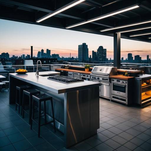 Chic Urban Kitchen and Terrace Design