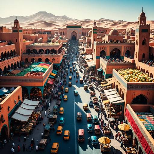 Futuristic Marrakech-Inspired Marketplace City