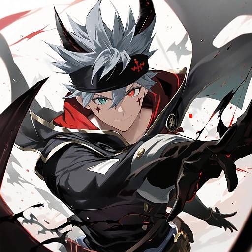 Illustration of Asta (black clover), black clover in the style of Ario