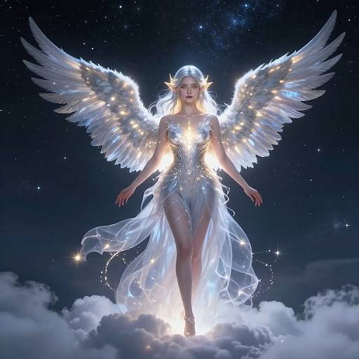 Celestial Aasimar with Radiant Wings