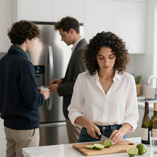 Bustling Kitchen Scene with Friends