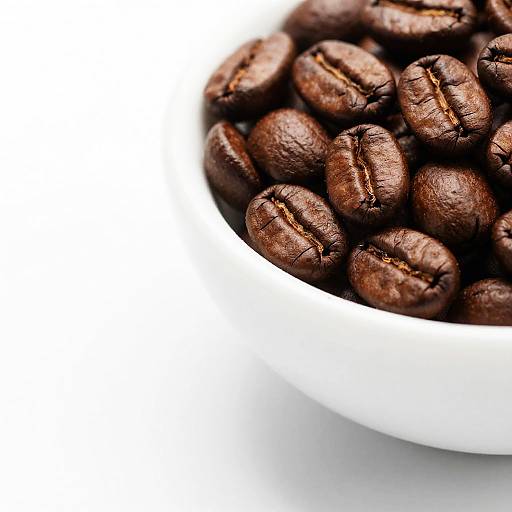 Close-Up Ceramic Bowl of Roasted Coffee Beans