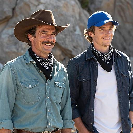 Outdoor Portrait of Two Smiling Men