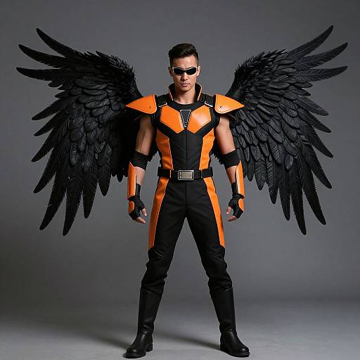 Man in Fiery Phoenix Costume