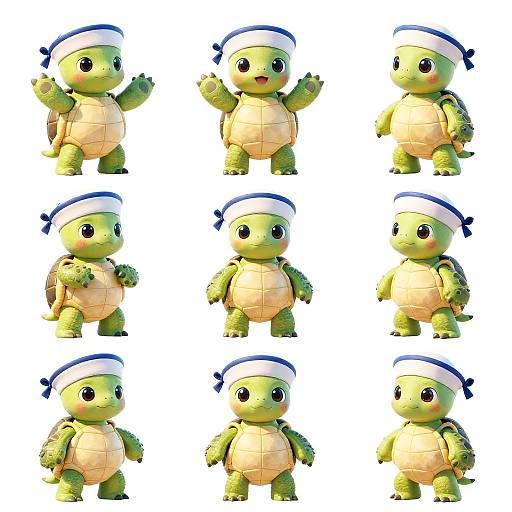 Whimsical Baby Turtle Sailors