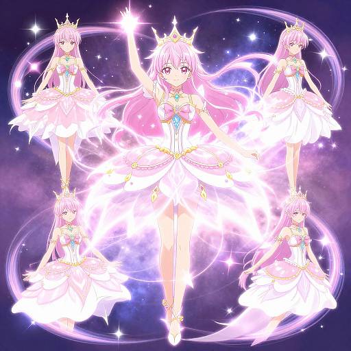 Sparkling Anime Magical Girl Transformation