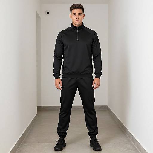 Man in Black Tracksuit Costume